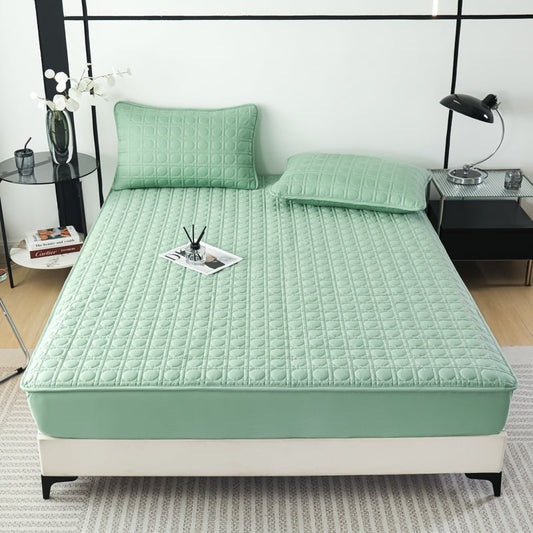 100% Cotton Quilted Fitted Sheet – Simple & Breathable - My Store