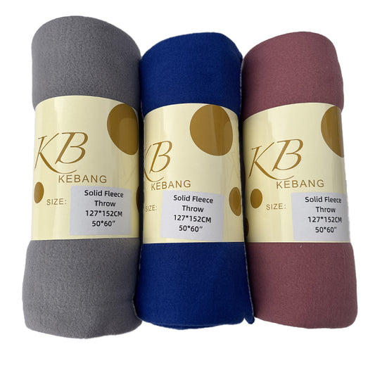 Solid Fleece Throw Blanket
