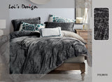 Grey Embroidered Comforter Set Queen Size – 7 Piece Luxury Microfiber Bedding with Comforter, Fitted Sheet, Pillow Shams, Decorative Cushion and Throw Pillows, Elegant All Season Bedspread