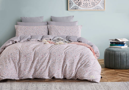 Customized 7-Piece Blush Floral Microfiber Comforter Set | Soft, Lightweight, and Machine Washable Bedding with Matching Pillow Shams and Decorative Cushions | OEM Bedding Manufacturer