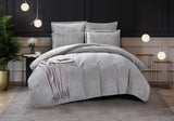 Luxury Light Gray Microfiber Comforter Set | Modern Textured Bedding with Pillow Shams | Machine Washable & Dry Clean Safe | Custom Size Plush Duvet for Elegant Bedroom D¨¦cor