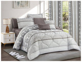 Gray Geometric Stripe Comforter Set | Lightweight Microfiber Bedding for Summer and Spring | Soft Breathable Quilt with 1 Comforter, 2 Pillowcases & 2 Pillow Shams | Modern Patterned Design for Elegant Bedroom Décor