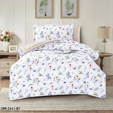 White Floral Botanical Comforter Set | Lightweight Microfiber Bedding for Summer and Spring | Soft Breathable Quilt with 1 Comforter, 2 Pillowcases & 2 Pillow Shams | Fresh Wildflower Pattern for Cozy Bedroom Décor