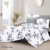 Gray Botanical Comforter Set with Gold Accents | Lightweight Microfiber Bedding for Summer and Spring | Soft Breathable Quilt with 1 Comforter, 2 Pillowcases & 2 Pillow Shams | Modern Floral Pattern for Elegant Bedroom Décor