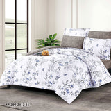 Classic Blue and Gray Floral Microfiber Comforter Set with Pillowcases and Shams | Lightweight All-Season Bedding Ensemble | Custom Sizes Available | Modern Elegant Bedroom Décor