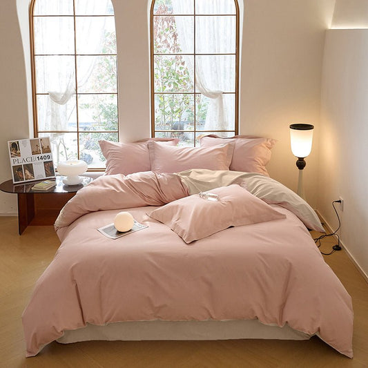 Elegant Solid Pink Design – A calming soft pink duvet cover perfect for creating a cozy and peaceful atmosphere in your bedroom.
Premium Quality Fabric – Made with breathable, soft materials for a smooth touch and a comfortable night's sleep.
Minimalist Aesthetic – The sleek and simple design complements modern, contemporary, or Scandinavian-inspired bedroom decor.
Machine Washable – Easy to care for, machine washable, and maintains its softness and color even after multiple washes.
Versatile and Neutra