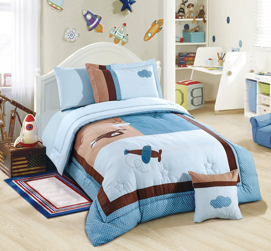 Aviation Print Bedding Set - 100% Organic Cotton (3/4/6pcs) - My Store