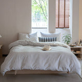 Cotton Stripe Jacquard Duvet Cover Set - My Store