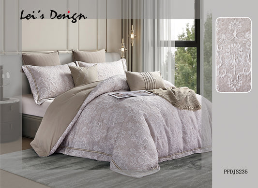 7-Piece Jacquard Floral Duvet Cover Set – Classic Elegance Bedding, Factory Direct & Custom Size Available