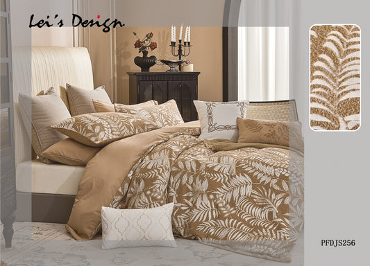 7-Piece Golden Leaf Duvet Cover Set – Botanical Luxury Bedding