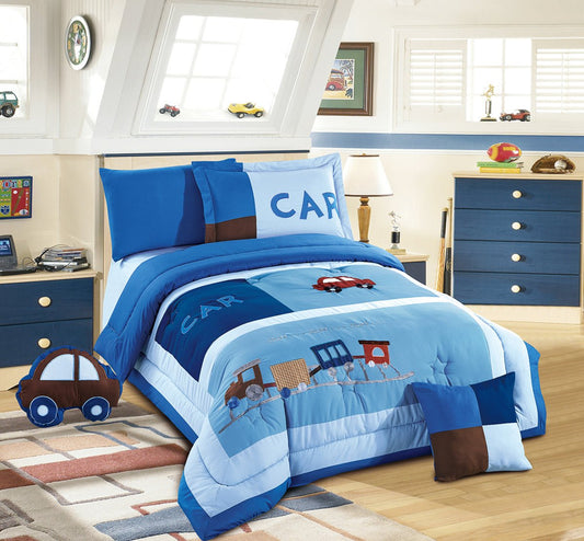 Railway Patchwork Quilt Set - 100% Organic Cotton (3/4/6pcs) - My Store