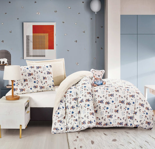 Teddy Bear Print Bedding Set - 100% Organic Cotton (3/4/6pcs) - My Store