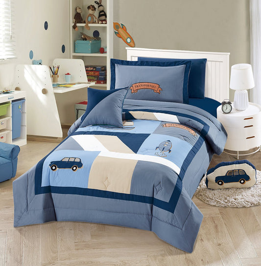 Turbo Rocket & Racing Car Bedding Set - 100% Organic Cotton (3/4/6pcs) - My Store