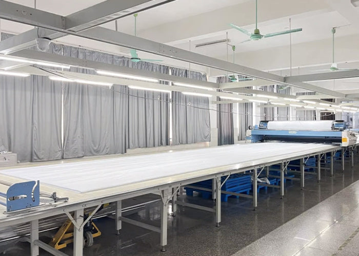 Industrial setting with conveyor belt and equipment