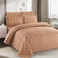 Soft Pink Microfiber Quilted Bedspread Set | Lightweight All-Season Bedding with 1 Bedspread, 2 Pillowcases & 2 Shams | Cozy, Elegant Design for Family Bedrooms | Twin–Cal King Sizes