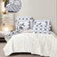 Cozy Reversible Microfiber Bedspread Set | Soft Green & White Floral Bedding with 1 Bedspread, 2 Pillowcases & 2 Shams | Lightweight All-Season Comforter for Bedroom Décor | Twin, Full, Queen, King, Cal King