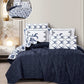 Cozy Reversible Microfiber Bedspread Set | Soft Green & White Floral Bedding with 1 Bedspread, 2 Pillowcases & 2 Shams | Lightweight All-Season Comforter for Bedroom Décor | Twin, Full, Queen, King, Cal King
