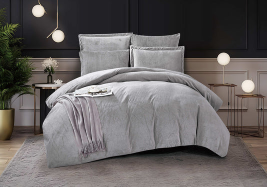 Luxury Light Gray Microfiber Comforter Set | Modern Textured Bedding with Pillow Shams | Machine Washable & Dry Clean Safe | Custom Size Plush Duvet for Elegant Bedroom D¨¦cor