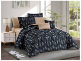 Black Floral Comforter Set | Lightweight Microfiber Bedding for Summer and Spring | Soft Breathable Quilt with 1 Comforter, 2 Pillowcases & 2 Pillow Shams | Custom printed comforter