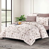 Taupe Beige Floral Comforter Set | Lightweight Microfiber Bedding for Summer and Spring | Soft Breathable Quilt with 1 Comforter, 2 Pillowcases & 2 Pillow Shams | Warm winter comforter OEM