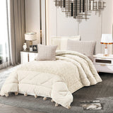 Luxury Cream Microfiber Comforter Set | Custom Duvet OEM Factory | Personalized Color and Material Choices