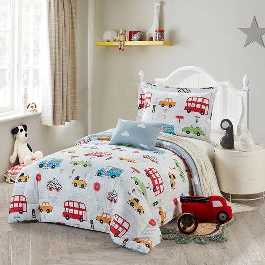 Automotive Print Bedding Set - 100% Organic Cotton (3/4/6pcs) - My Store