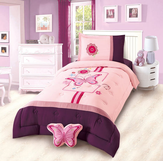 Bowknot Print Pink Bedding Set - 100% Organic Cotton (3/4/6pcs) - My Store