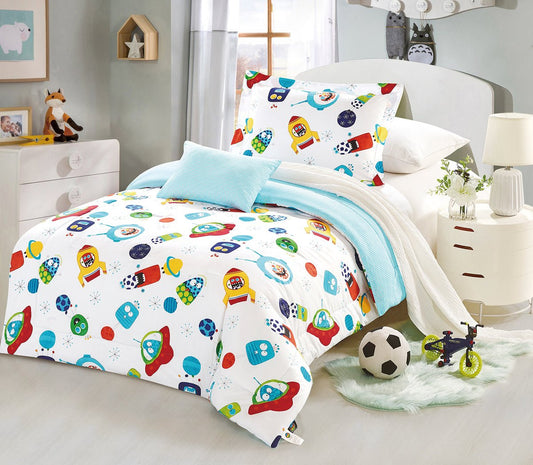 Rocket & Planet Print Bedding Set - 100% Organic Cotton (3/4/6pcs) - My Store