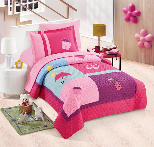 Umbrella & Cake Print Bedding Set - 100% Organic Cotton (3/4/6pcs) - My Store