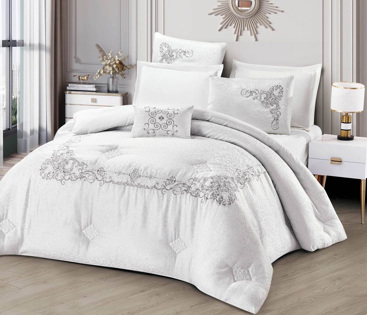Wedding Lace - Trimmed White Bedding Set - My Store