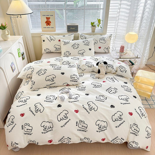 Whimsical Printed Cotton Duvet Cover Set - My Store